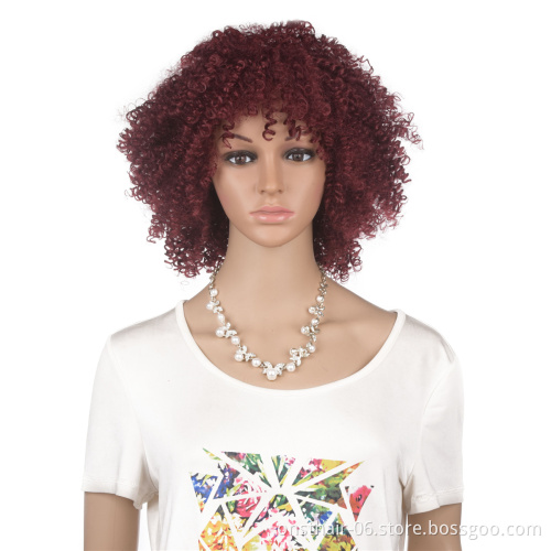 Onst Best  Price Wigs for Black Women Synthetic Kinky Curly Wigs 12 inches Short Black Natural Afro Hair for Black Women 2colors